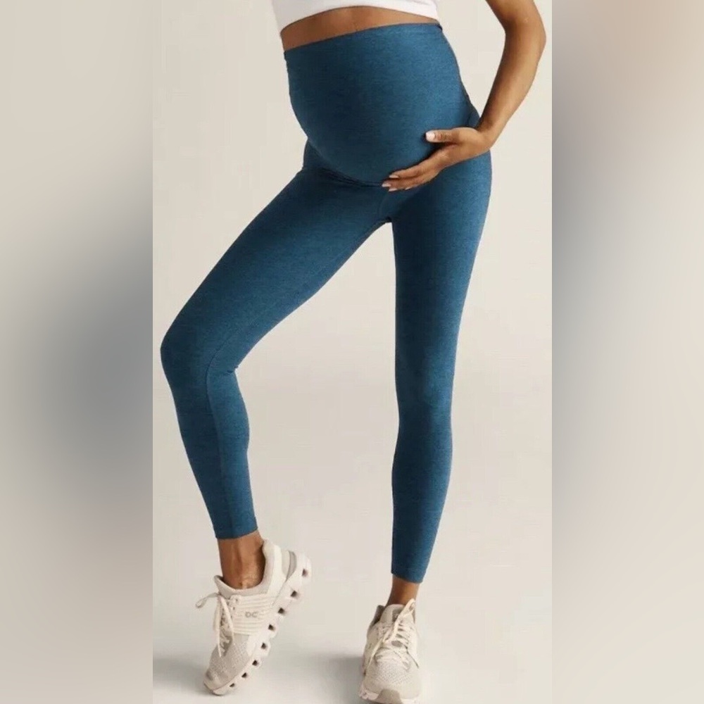 Beyond Yoga Love the Bump Midi Leggings - Blue Gem Heather
